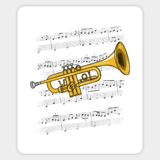 Trumpet Player Trumpeter Brass Musician (Colour) Sticker